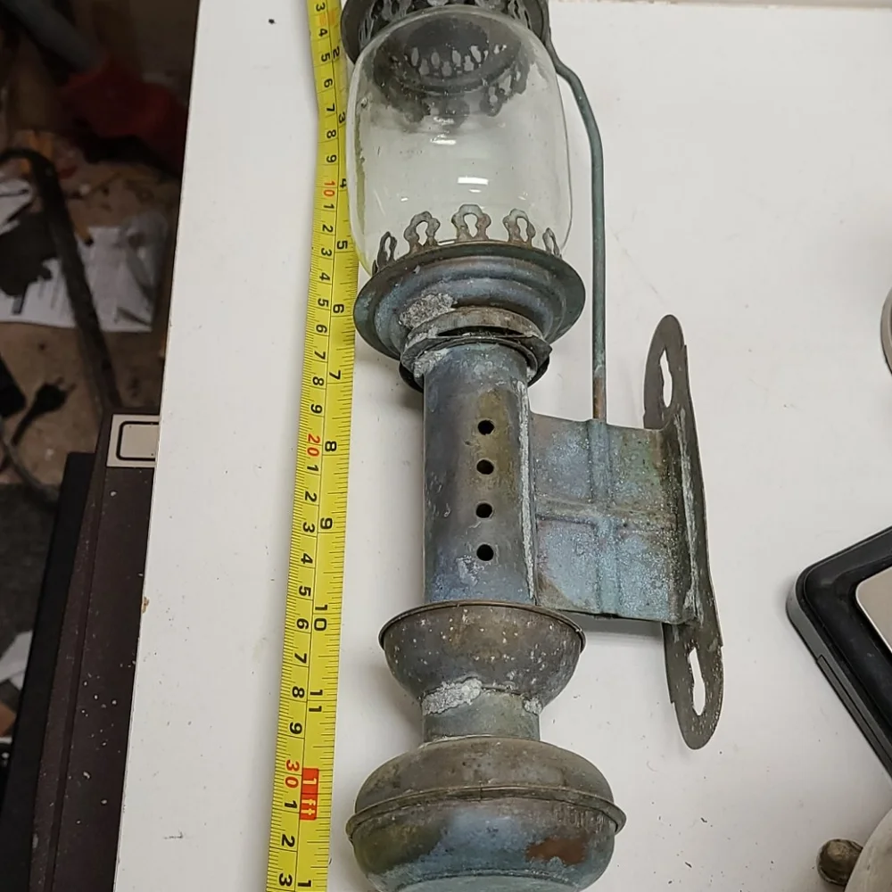 Antique Great Western Railway rustic oxidized Copper  Wall Lantern vintage